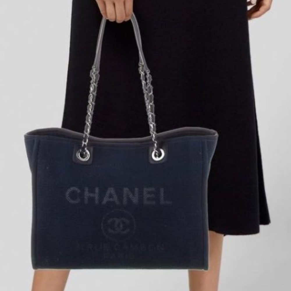 Chanel Large Shopper 30cm Black with Silver Hardware 2021